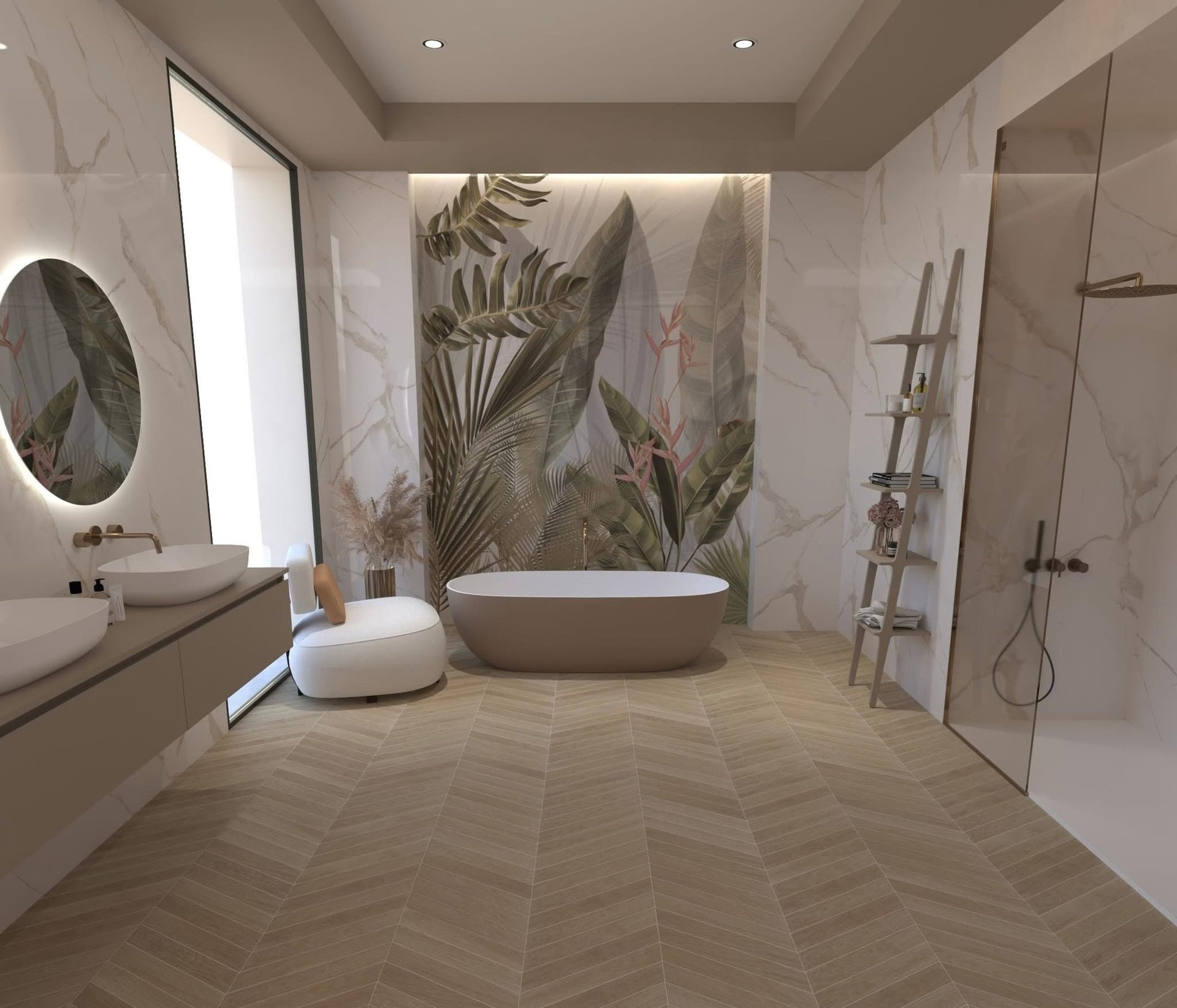 Carta da parati Wet System per stanze da bagno
